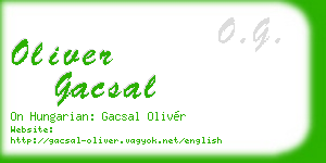 oliver gacsal business card