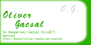 oliver gacsal business card